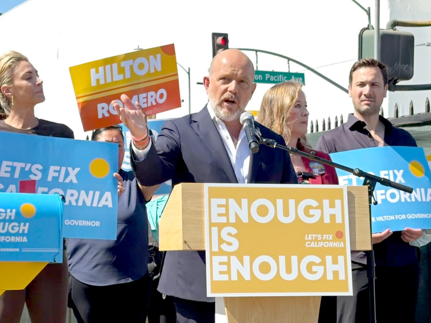 California gubernatorial candidate Steve Hilton launched his general election campaign.